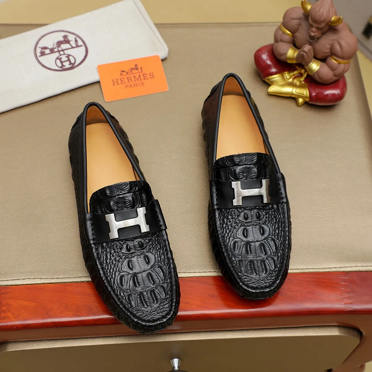 Men's shoes 💰360 🕷🕷【HERMES】The same style as Hermès counters🇨🇳Classic slip-on shoes 1:1 mold opening💯Original quality🍓Using imported first-layer cowhide🍅Pigskin lining🌶🌶Super high-end men's leather shoes🇨🇳Solid and stable Very special🍇 Color, optional! Code number 38-45……